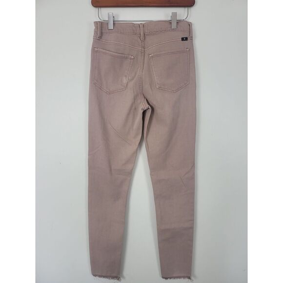 Lucky Brand Brooke Legging Jean 2/26 Womens Mid Rise Light Pink Raw Hem Skinny - Picture 5 of 7